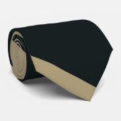 Cravate Noir et large rayure d'université d'or (Roulé)