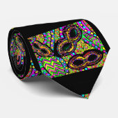 CRAVATE NOIR ET MARDI GRAS D'OR (Roulé)