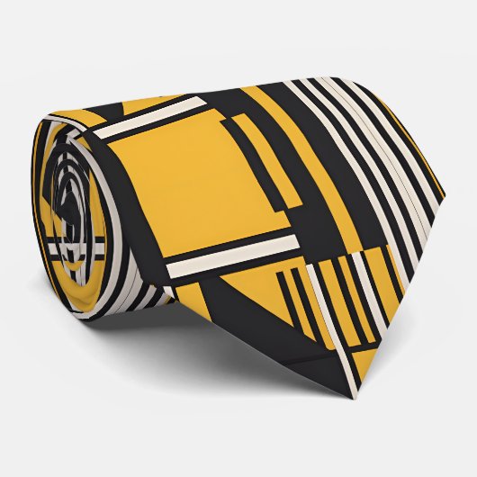 Cravate Noir et or (Roulé)