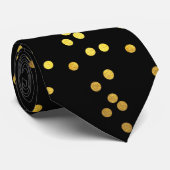 Cravate Noir et Or Luxueux (Roulé)