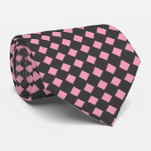 Cravate Noir et rose Checkered (Roulé)