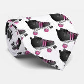 Cravate Noir et rose de patin de Derby de rouleau (Roulé)