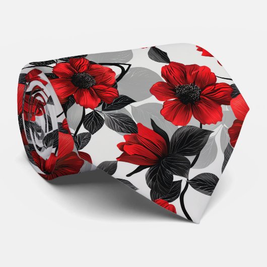 Cravate Noir et rouge (Roulé)