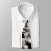 Cravate Noir et Taupe Abstrait en soie (Attaché)