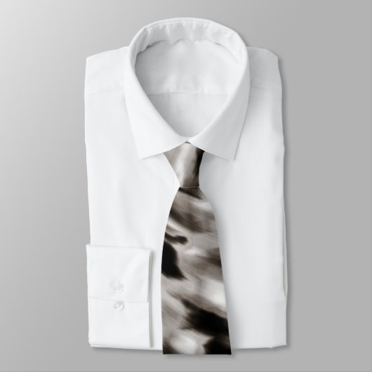 Cravate Noir et Taupe Abstrait en soie (Attaché)