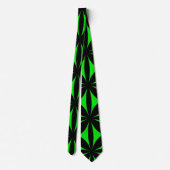 Cravate Noir et Vert Moderne / Rétro Imprimer (Dos)