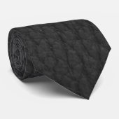 Cravate Noir Faux Cuir Imprimer Grunge Mariage Groomsmen (Roulé)