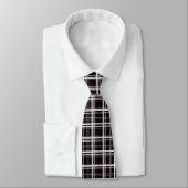 Cravate Noir Fenêtre Plaid Grid Stripes Design Motif (Attaché)