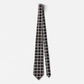 Cravate Noir Fenêtre Plaid Grid Stripes Design Motif (Devant)