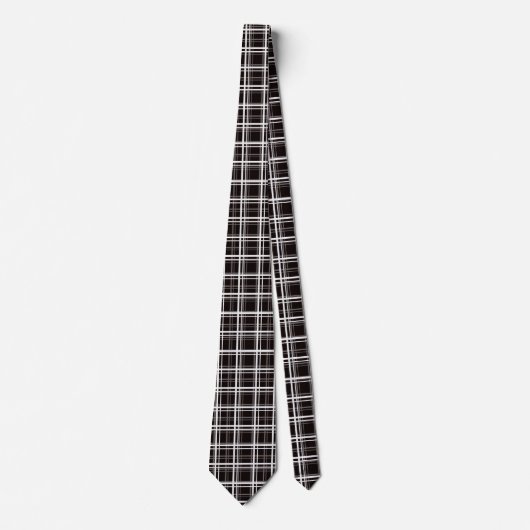 Cravate Noir Fenêtre Plaid Grid Stripes Design Motif (Devant)