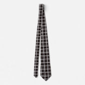 Cravate Noir Fenêtre Plaid Grid Stripes Design Motif (Dos)