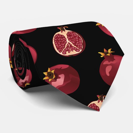 Cravate noir grenade (Roulé)