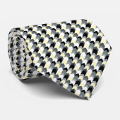 Cravate Noir, gris, chevron jaune (Roulé)