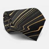 Cravate Noir & Gris Or Neckties hommes (Roulé)