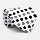 Cravate Noir Gris pois (Roulé)