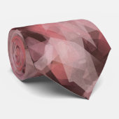 Cravate Noir Gris Rose Blanc Abstrait Géométrique Moderne (Roulé)