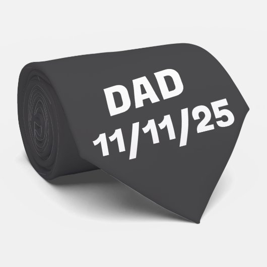Cravate Noir Homme avec initial, Personnalisé DAD  (Roulé)