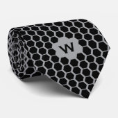 Cravate Noir Honeycomb Décontracté (Roulé)