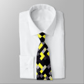 Cravate Noir/jaune/CRAVATE Checkered grise/blanche de (Attaché)