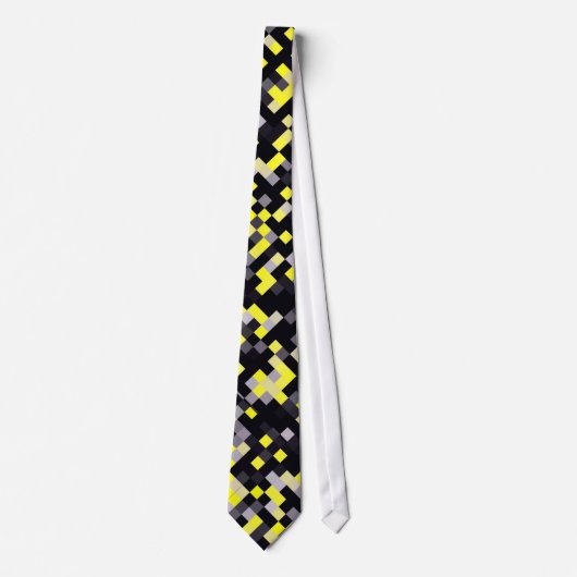 Cravate Noir/jaune/CRAVATE Checkered grise/blanche de (Devant)