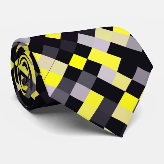Cravate Noir/jaune/CRAVATE Checkered grise/blanche de (Roulé)