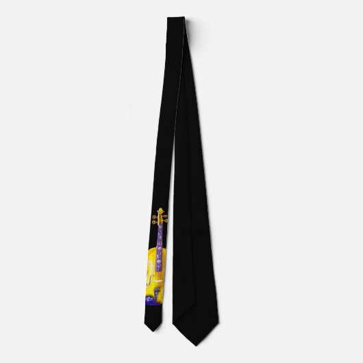 CRAVATE NOIR JAUNE DE VIOLIN-TIE-ON (Dos)
