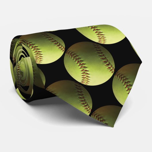 Cravate Noir jaune du base-ball (Roulé)