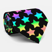 Cravate Noir jouant avec les étoiles Pastel Ombre (Roulé)