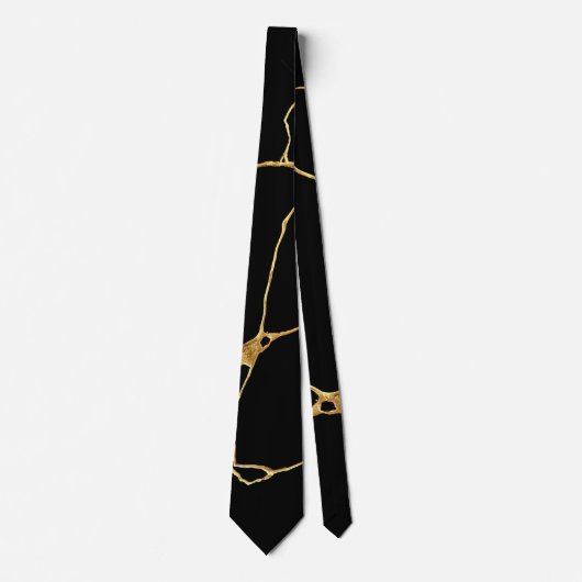 Cravate Noir Kintsugi Ancien Kintsukuroi (Devant)