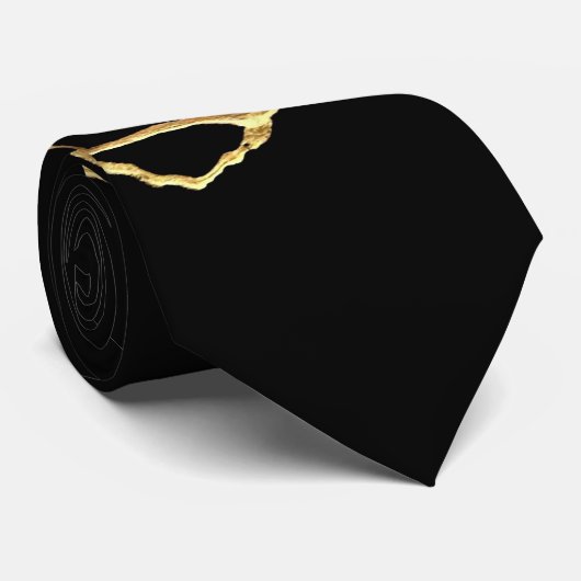 Cravate Noir Kintsugi Ancien Kintsukuroi (Roulé)