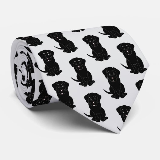 Cravate Noir Labrador Chien Design (Roulé)