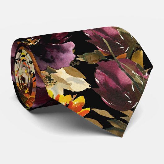 Cravate noir Mariage Sun & Wine (Roulé)