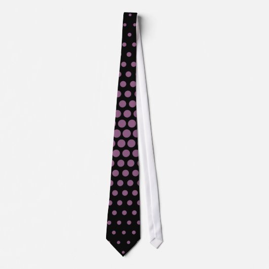 Cravate Noir moderne de points fuchsia antiques de techno (Devant)