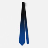 Cravate Noir Moderne et Dégradé Bleu Foncé (Devant)