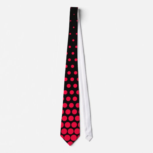 Cravate Noir moderne rouge de point de polka de carmin (Devant)