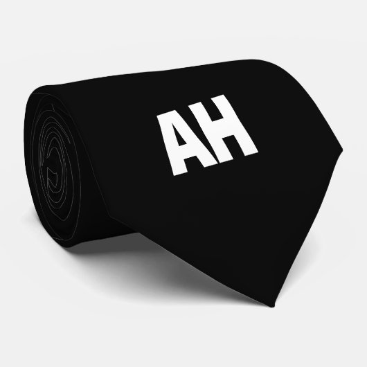 Cravate Noir Monogramme des Garçons d'Honneur Monogrammé  (Roulé)