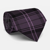 Cravate Noir, Mulberry, Purple Plaid Tartan Motif (Roulé)