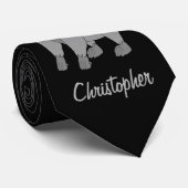 Cravate Noir personnalisé de conception de gorille (Roulé)