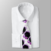 Cravate Noir pourpre de baubels de neige de Noël (Attaché)