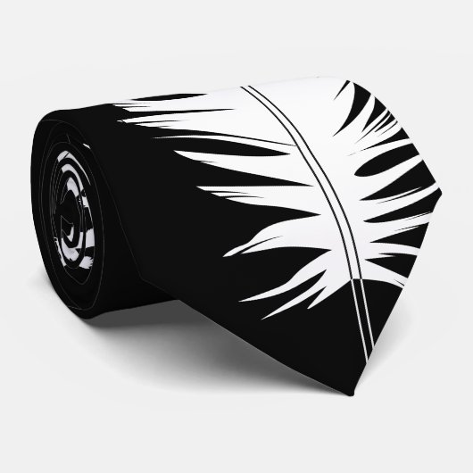 Cravate Noir, Ravens et plumes (Roulé)
