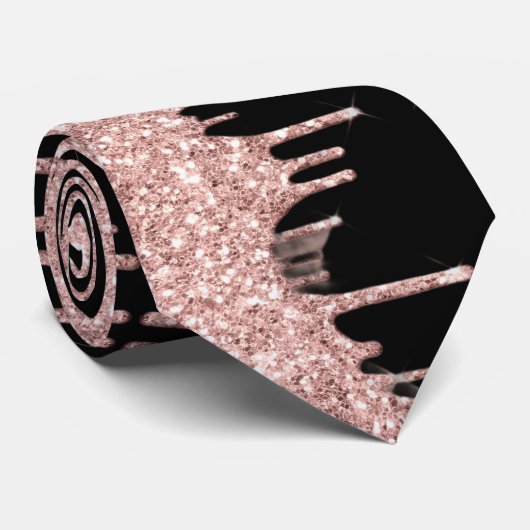 Cravate noir rose Gold (Roulé)