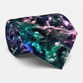 Cravate Noir rose Turquoise Cosmique Abstrait Fluide Nebul (Roulé)