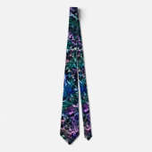 Cravate Noir rose Turquoise Cosmique Abstrait Fluide Nebul (Devant)
