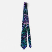 Cravate Noir rose Turquoise Cosmique Abstrait Fluide Nebul (Devant)