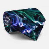 Cravate Noir rose Turquoise Cosmique Abstrait Fluide Nebul (Roulé)