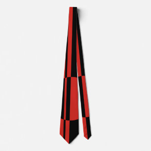 Cravate Noir rouge cercle moderne rayures positives négati