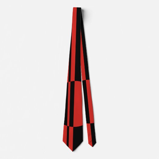 Cravate Noir rouge cercle moderne rayures positives négati (Devant)