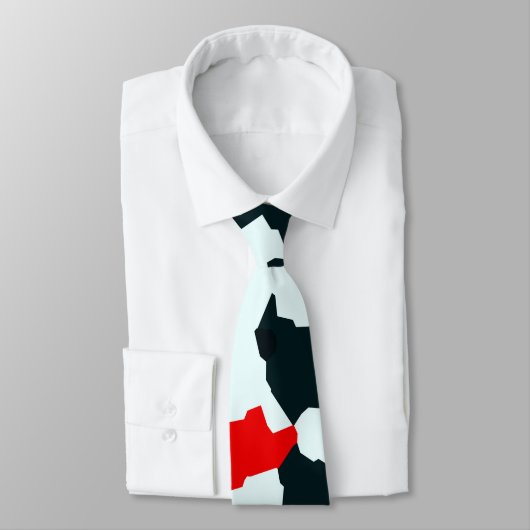 Cravate Noir rouge et blanc irrégulier Abstrait (Attaché)