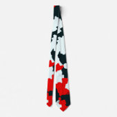 Cravate Noir rouge et blanc irrégulier Abstrait (Dos)