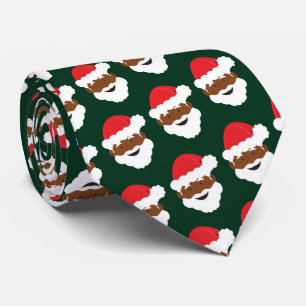 Cravate Noir Santa Claus Peau Brown Vert Noël